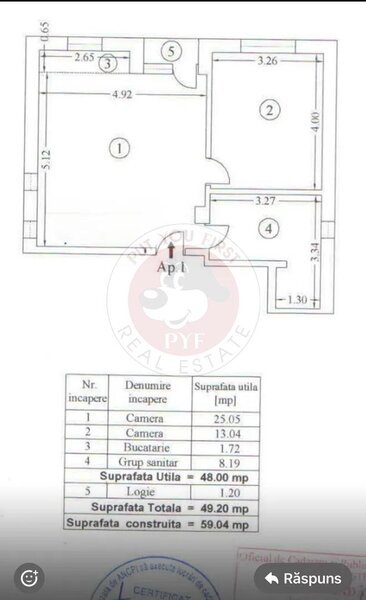 Metrou Laminorului | 2 camere | 49mp | Decomandat | B12382